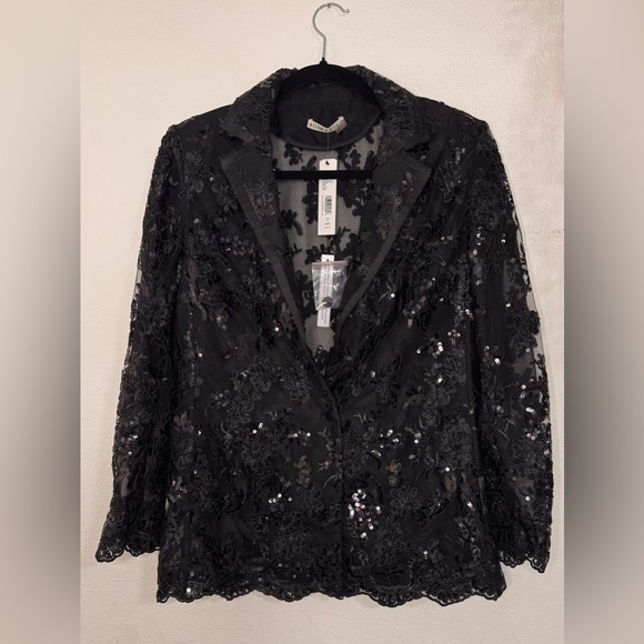 Alice + Olivia Black Sequin Blazer - Picture 3 of 10